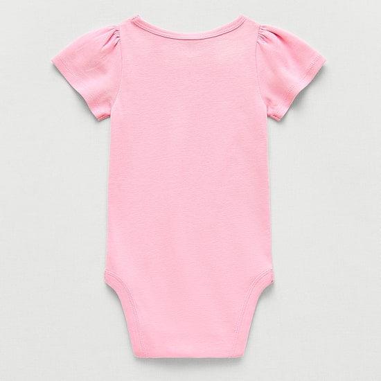 Okie Dokie Baby Girls Round Neck Short Sleeve Bodysuit