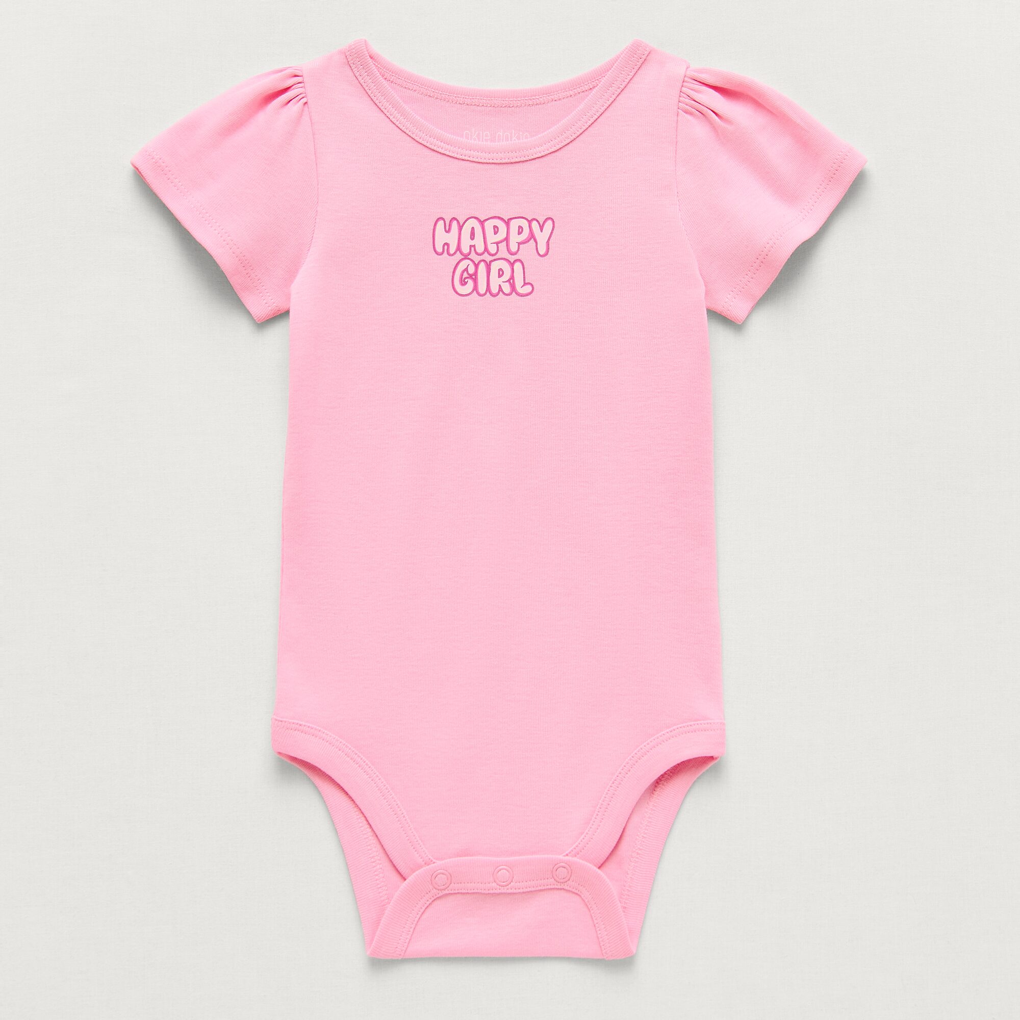Okie Dokie Baby Girls Round Neck Short Sleeve Bodysuit