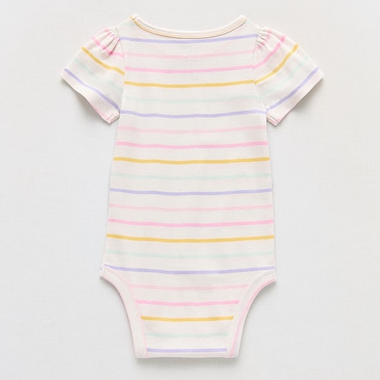 Okie Dokie Baby Girls Round Neck Short Sleeve Bodysuit