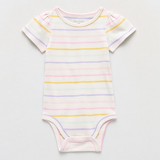 Okie Dokie Baby Girls Round Neck Short Sleeve Bodysuit