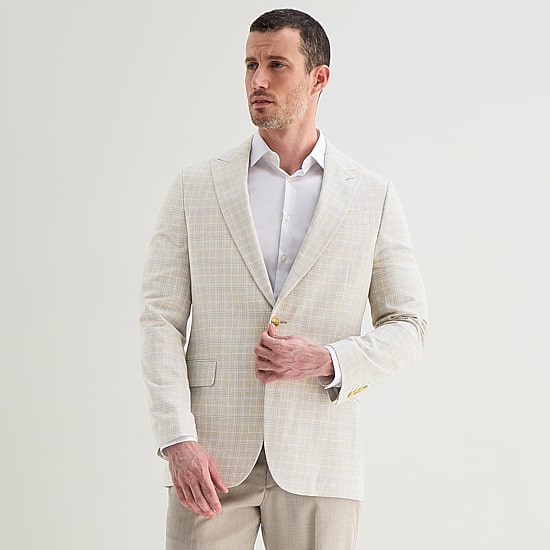 Stafford Mens Plaid Classic Fit Sport Coat