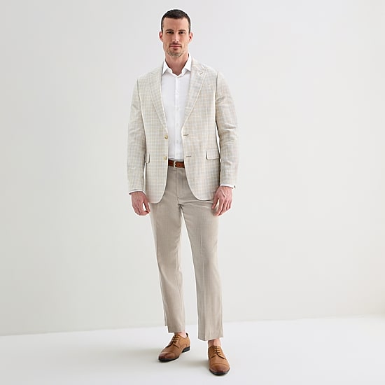 Stafford Mens Plaid Classic Fit Sport Coat