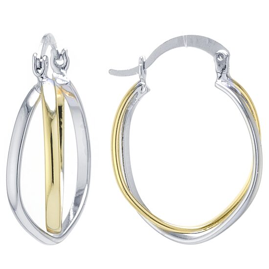Silver Reflections Womens 25mm Hoop Earrings