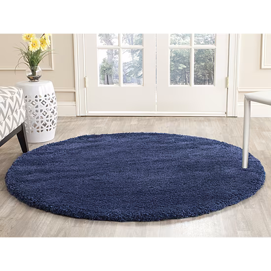 Safavieh Milan Collection Harper Solid Shag Indoor Round Area Rug