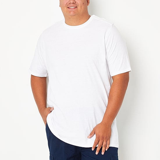 St. John's Bay Super Soft Mens Easy-on + Easy-off Crew Neck Short Sleeve Adaptive Big and Tall T-Shirt