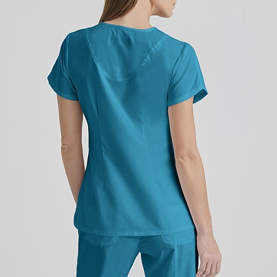 Grey's Anatomy™ by Barco Classic 41423 Cora 4-Pocket Womens V Neck Short Sleeve Tag Free Scrub Top