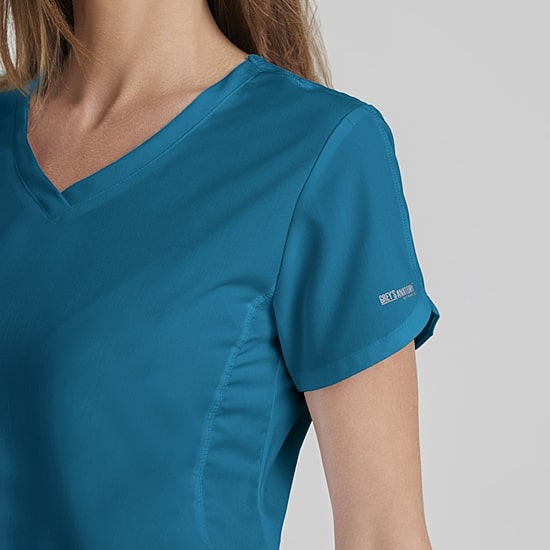 Grey's Anatomy™ by Barco Classic 41423 Cora 4-Pocket Womens V Neck Short Sleeve Tag Free Scrub Top