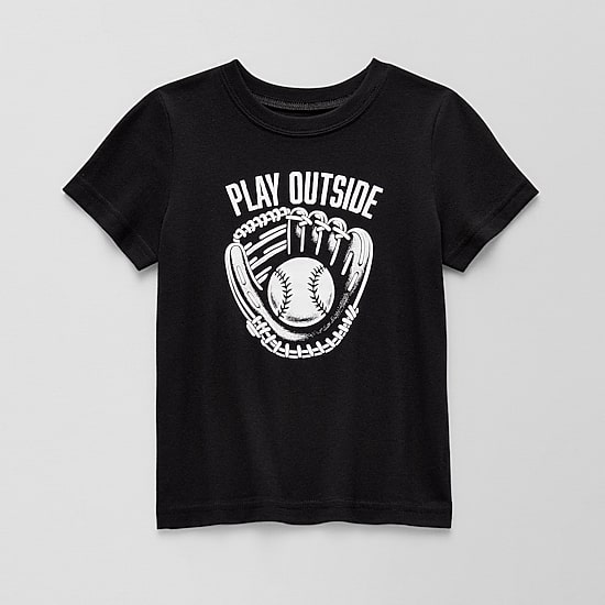 Okie Dokie Active Toddler & Little Boys Crew Neck Short Sleeve Regular Fit Graphic T-Shirt