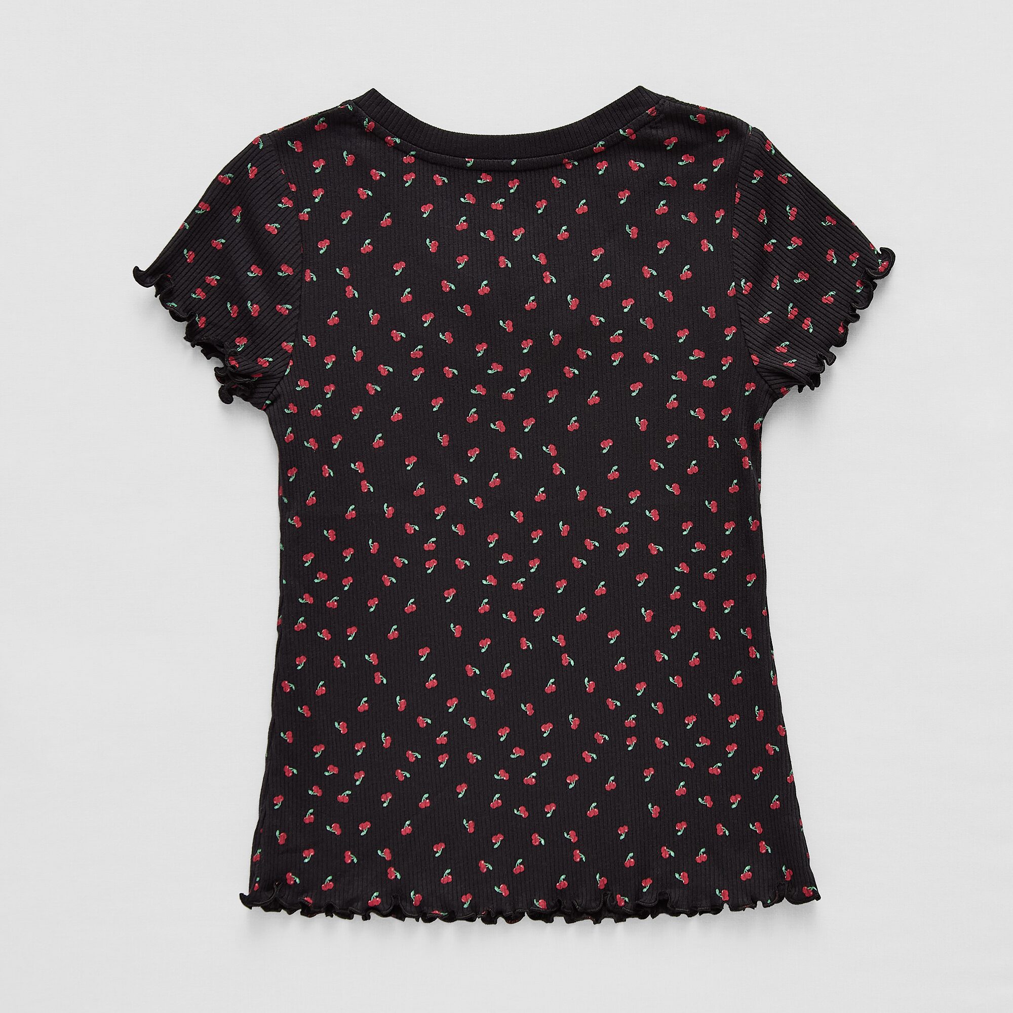 Thereabouts Rib Little & Big Kid Girls V Neck Short Sleeve T-Shirt