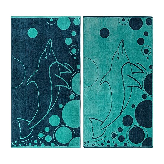 SUPERIOR® Dolphin Collection |100% Cotton 2-pc. Quick Dry Beach Towel