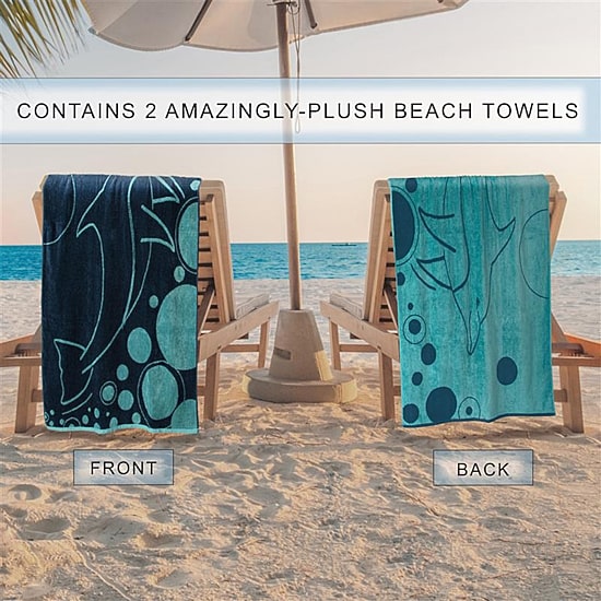 SUPERIOR® Dolphin Collection |100% Cotton 2-pc. Quick Dry Beach Towel