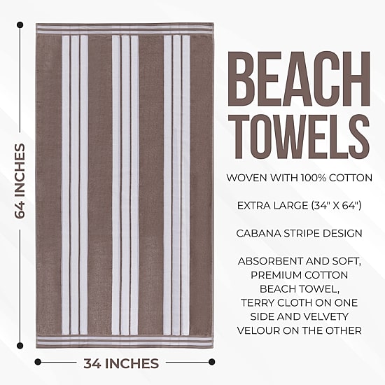 SUPERIOR® Cabana Collection | 100% Cotton Quick Dry Beach Towel