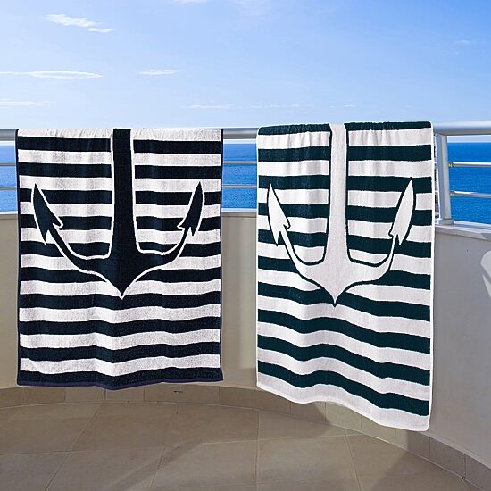 SUPERIOR® Yacht Collection | 100% Cotton 2-pc. Quick Dry Beach Towel