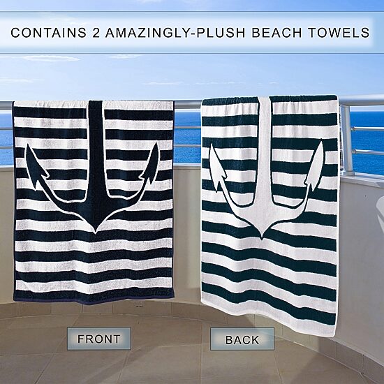 SUPERIOR® Yacht Collection | 100% Cotton 2-pc. Quick Dry Beach Towel