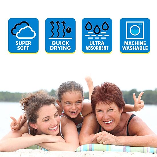 SUPERIOR® Yacht Collection | 100% Cotton 2-pc. Quick Dry Beach Towel