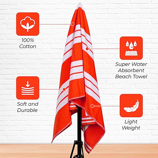 SUPERIOR® Cabana Collection |100% Cotton Quick Dry 2 Piece Beach Towel Set