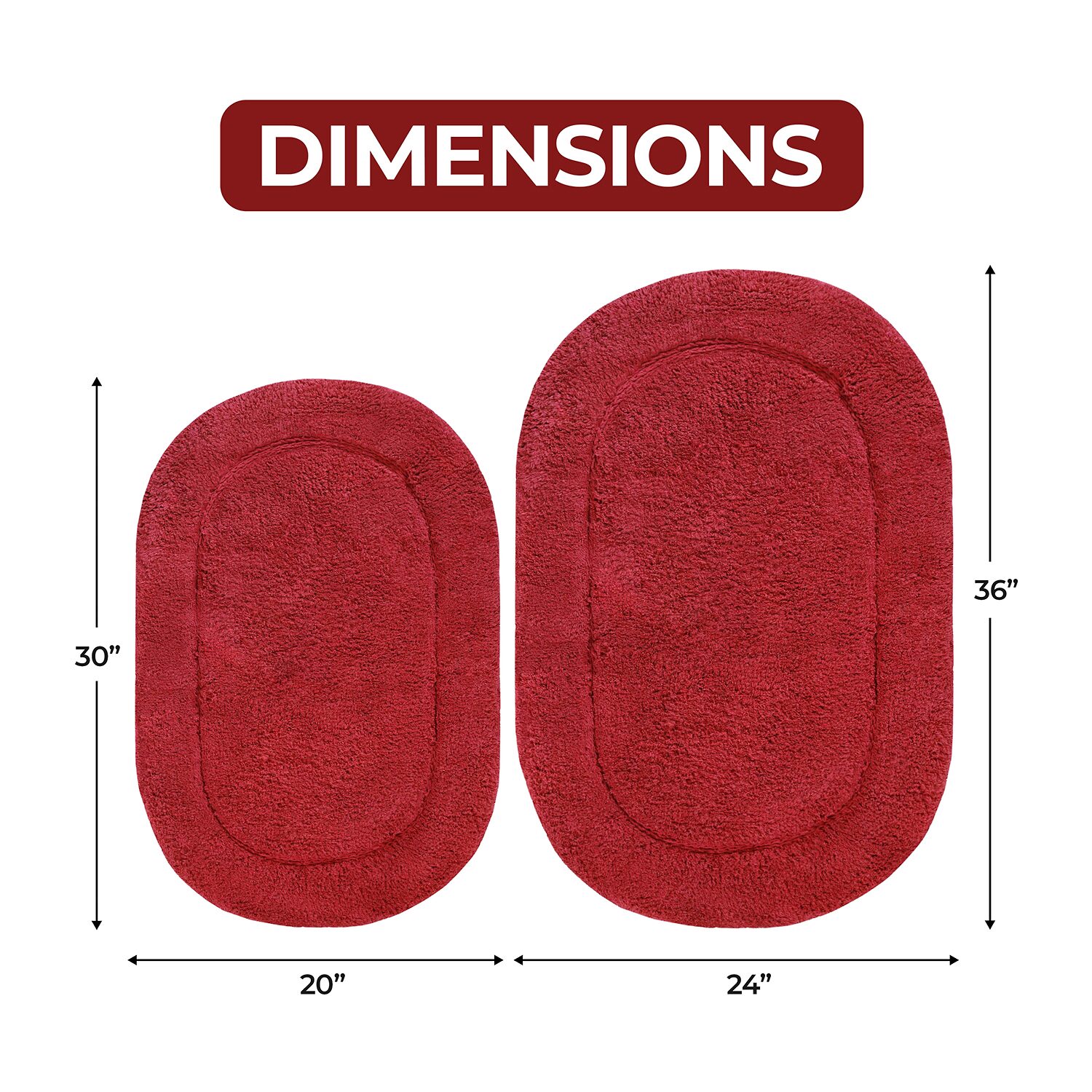 SUPERIOR® Oval Cotton 2-Pc Bath Rug