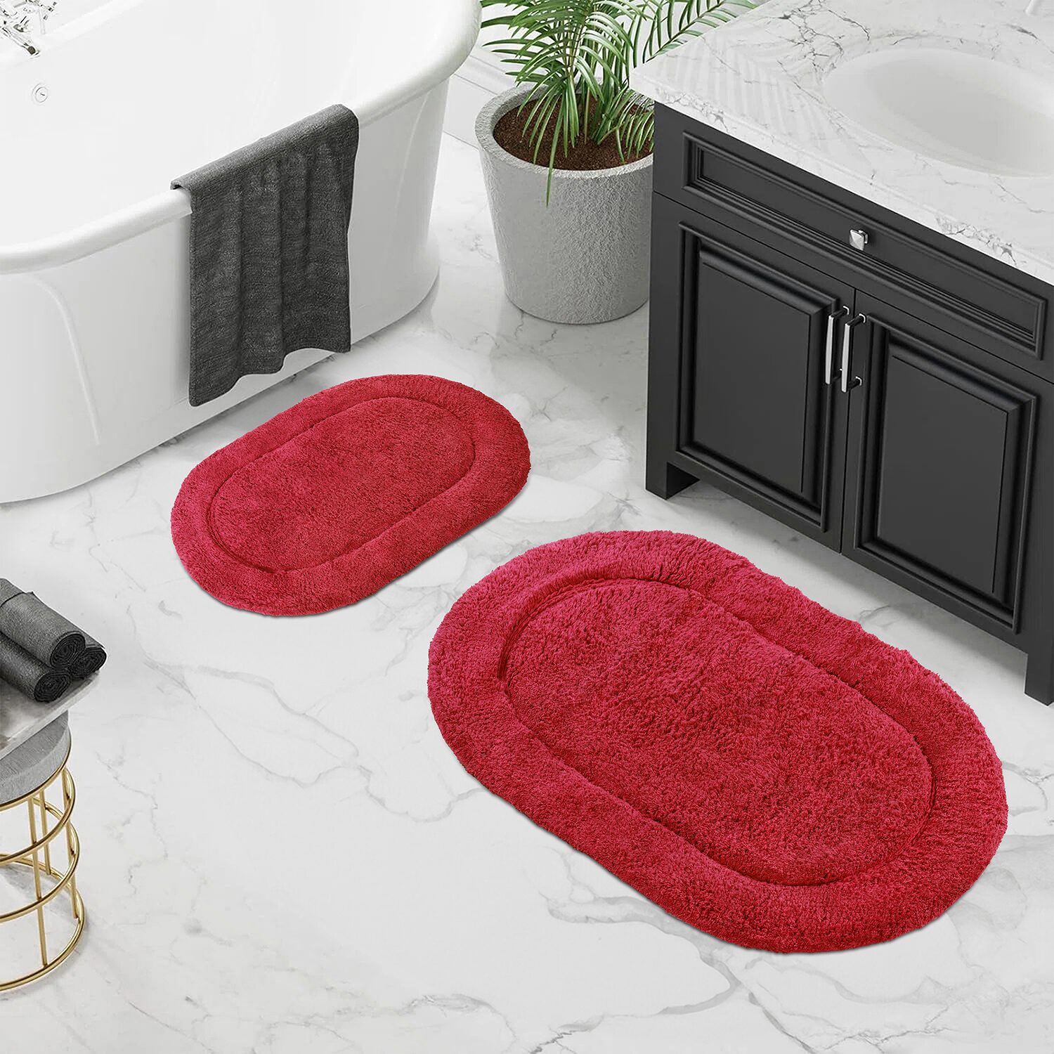 SUPERIOR® Oval Cotton 2-Pc Bath Rug