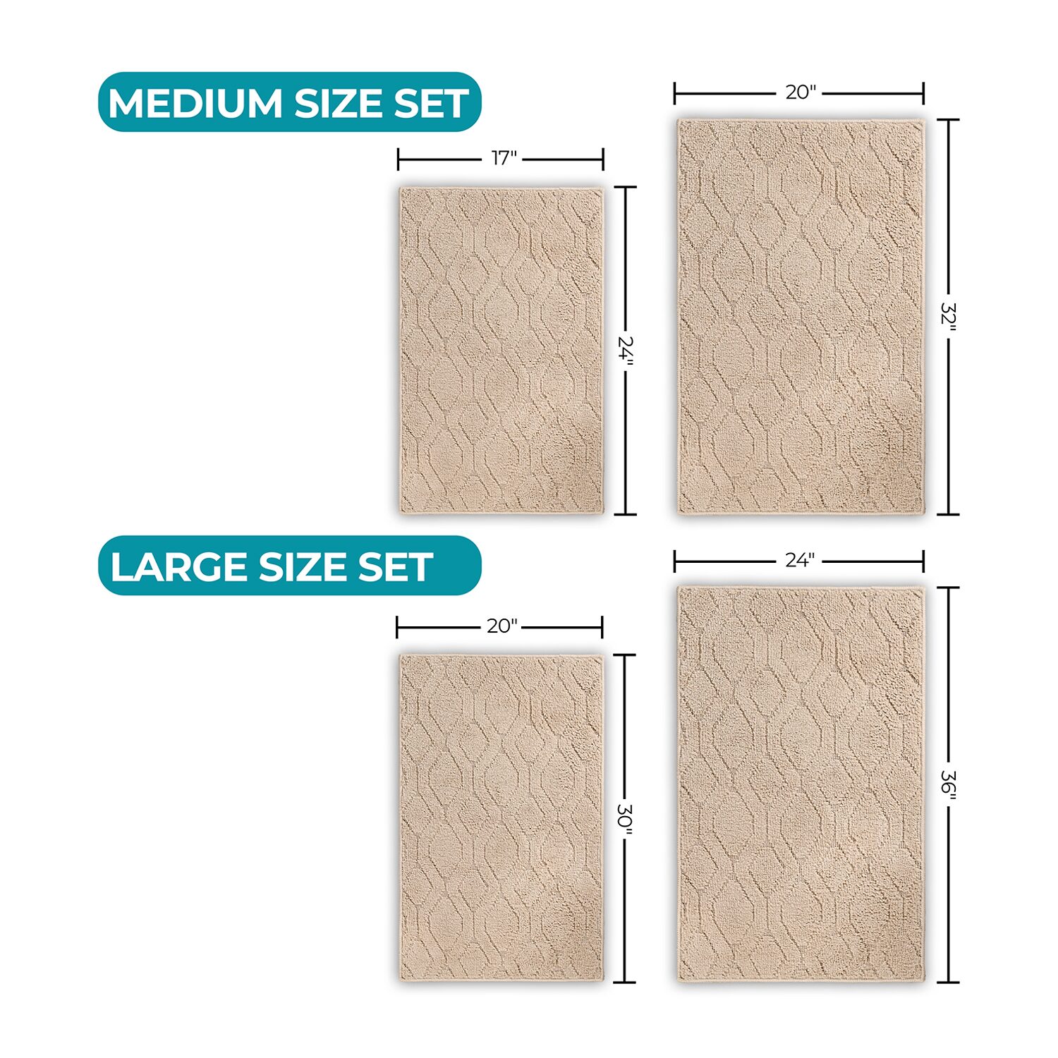 SUPERIOR® Brou 2-Pc Diamond Lattice Bath Rug