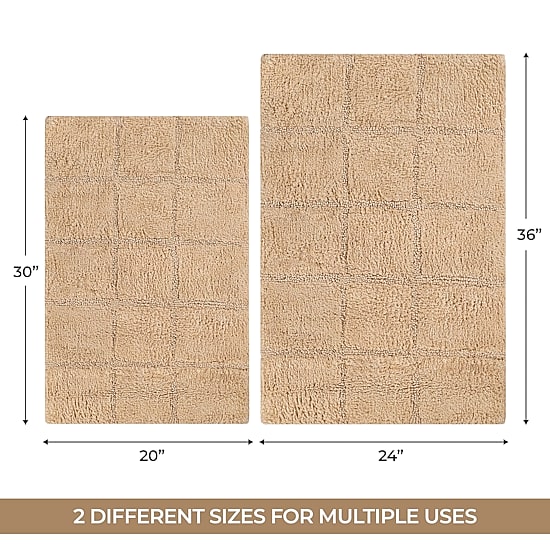 SUPERIOR® Cotton Checkers 2-Pc Bath Bath Rug