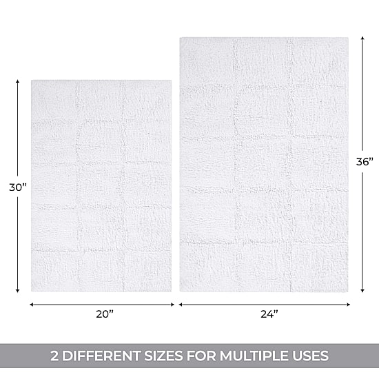 SUPERIOR® Cotton Checkers 2-Pc Bath Bath Rug