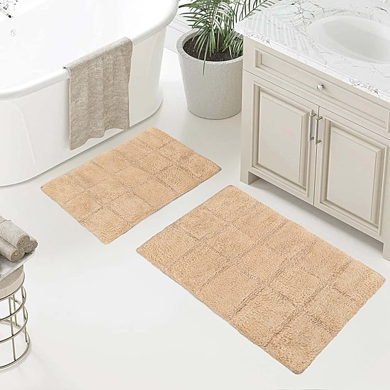 SUPERIOR® Cotton Checkers 2-Pc Bath Bath Rug