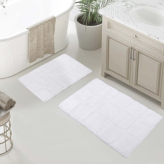 SUPERIOR® Cotton Checkers 2-Pc Bath Bath Rug