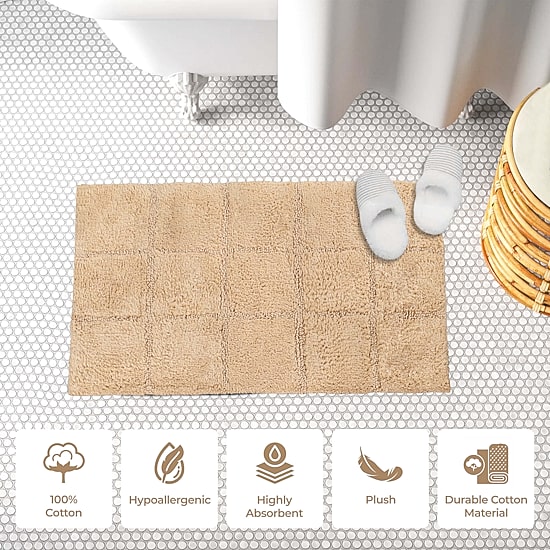 SUPERIOR® Cotton Checkers 2-Pc Bath Bath Rug