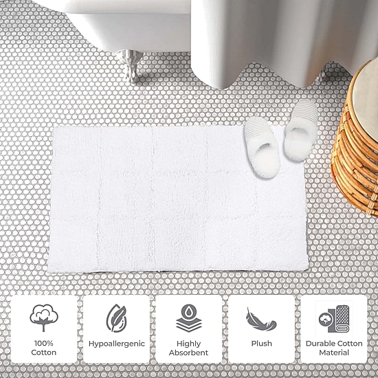 SUPERIOR® Cotton Checkers 2-Pc Bath Bath Rug