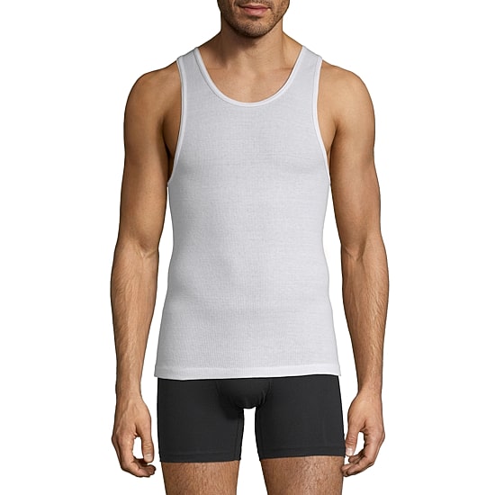 Stafford Dry + Cool Mens Round Neck Sleeveless Quick Dry 4 Pack Extra Tall Tank