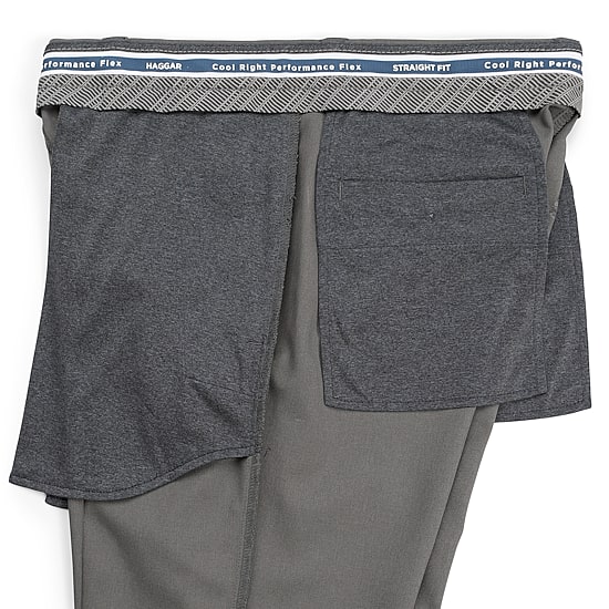 Haggar Cool Right Performance Flex Mens Comfort Waistband Straight Fit Flat Front Pant