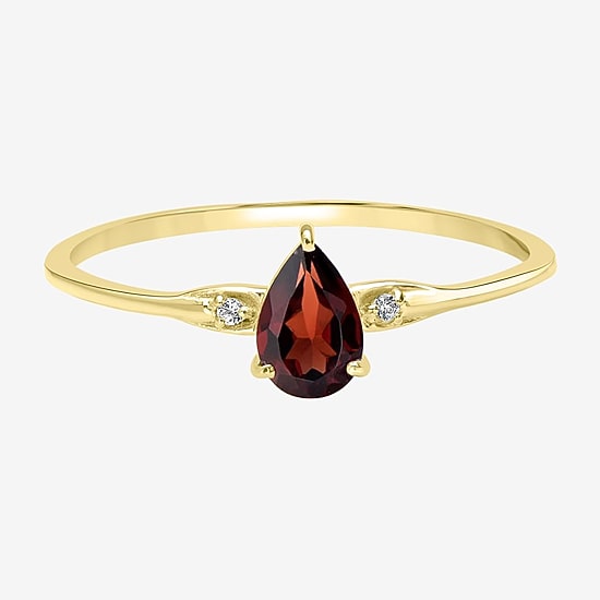 Silver Treasures Genuine Stone 14K Gold Over Silver Band
