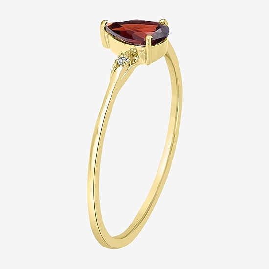Silver Treasures Genuine Stone 14K Gold Over Silver Band