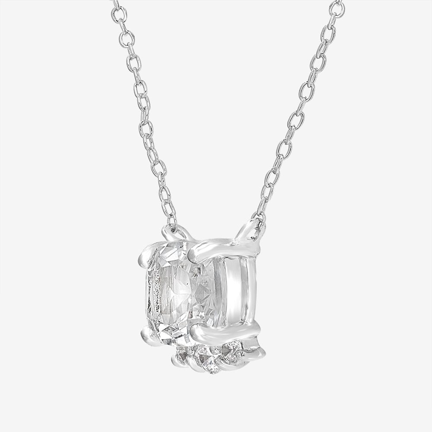 Silver Treasures Genuine Stone Sterling Silver 18 Inch Cable Pendant Necklace