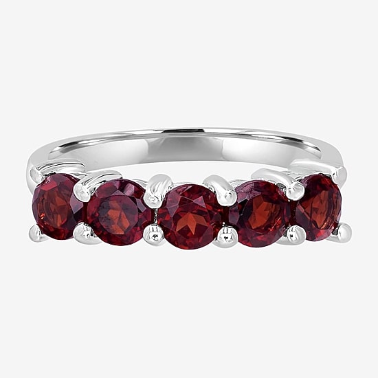 Silver Treasures Genuine Stone Sterling Silver Band