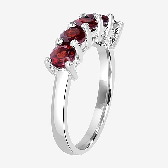 Silver Treasures Genuine Stone Sterling Silver Band