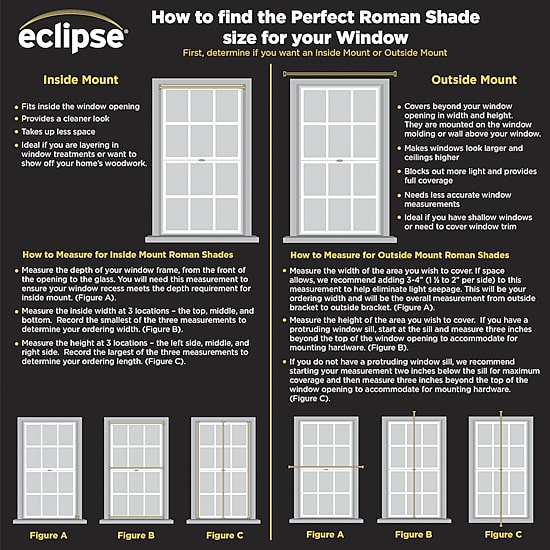 Eclipse Kendall Energy Saving Cordless Blackout Roman Shade