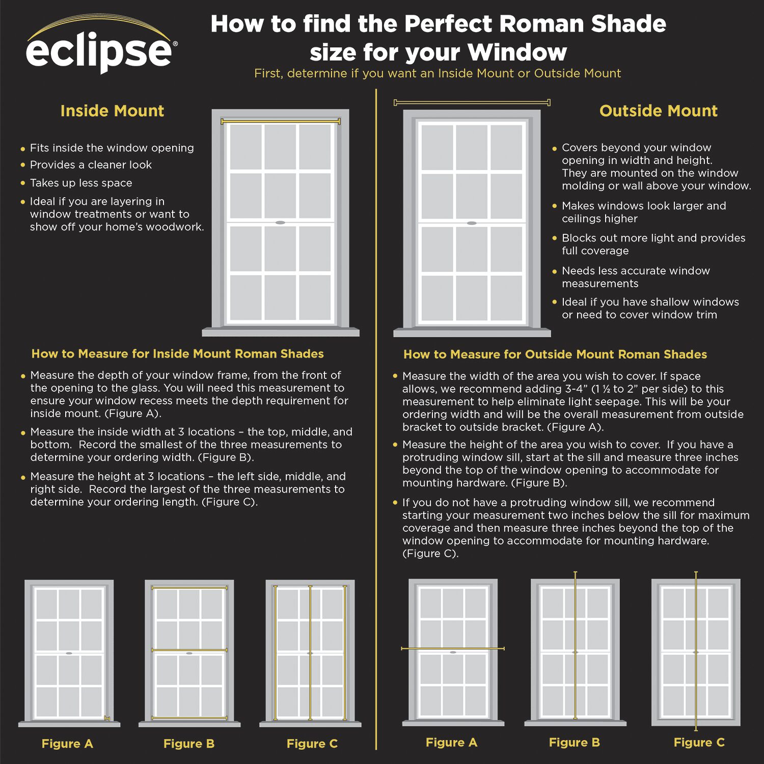 Eclipse Carlton Energy Saving Cordless Blackout Roman Shade