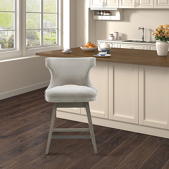 Madison Park Janet Counter Height Upholstered Swivel Bar Stool