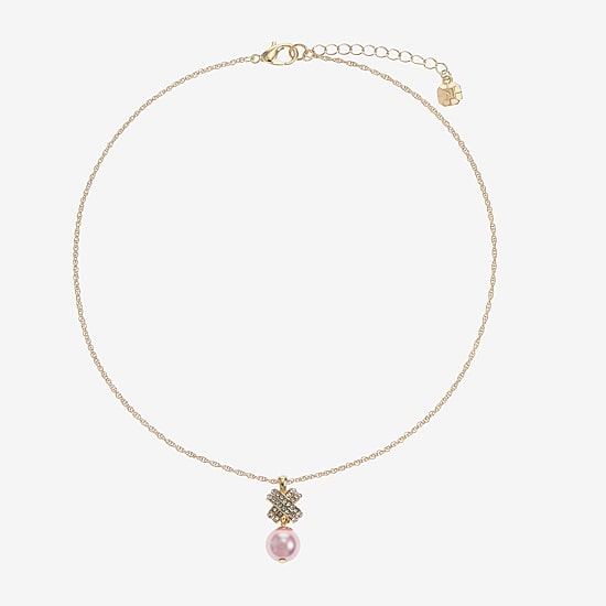 Monet Jewelry Womens Simulated Pearl 17 Inch Pendant Necklace