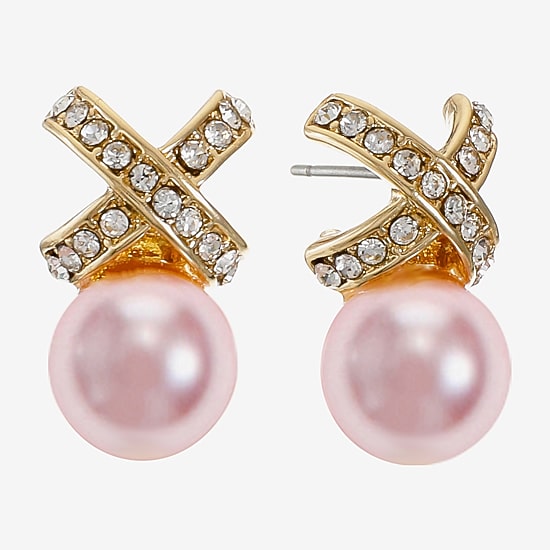 Monet Jewelry Simulated Pearl 19.2mm Stud Earrings
