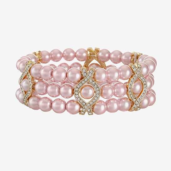 Monet Jewelry Womens Simulated Pearl Stretch Bracelet