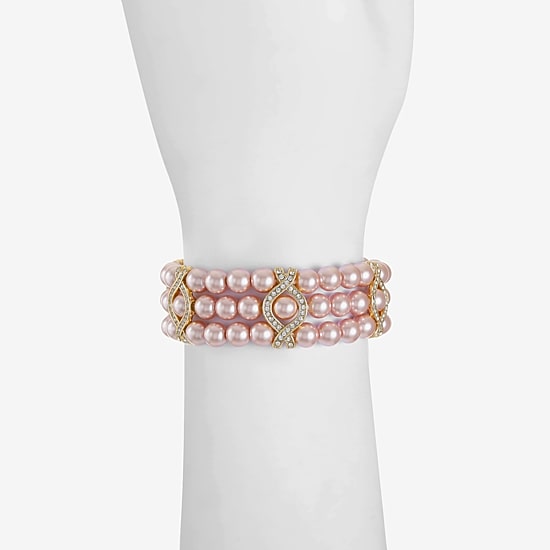 Monet Jewelry Womens Simulated Pearl Stretch Bracelet