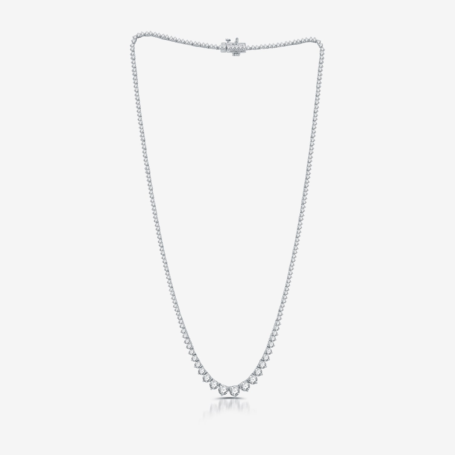 H-I / I1) Womens CT. T.W. Lab Grown White Diamond 10K or 14K Yellow Gold Tennis Necklaces