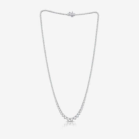 (H-I / I1) Womens 5 CT. T.W. Lab Grown White Diamond 10K or 14K White or Yellow Gold Tennis Necklaces