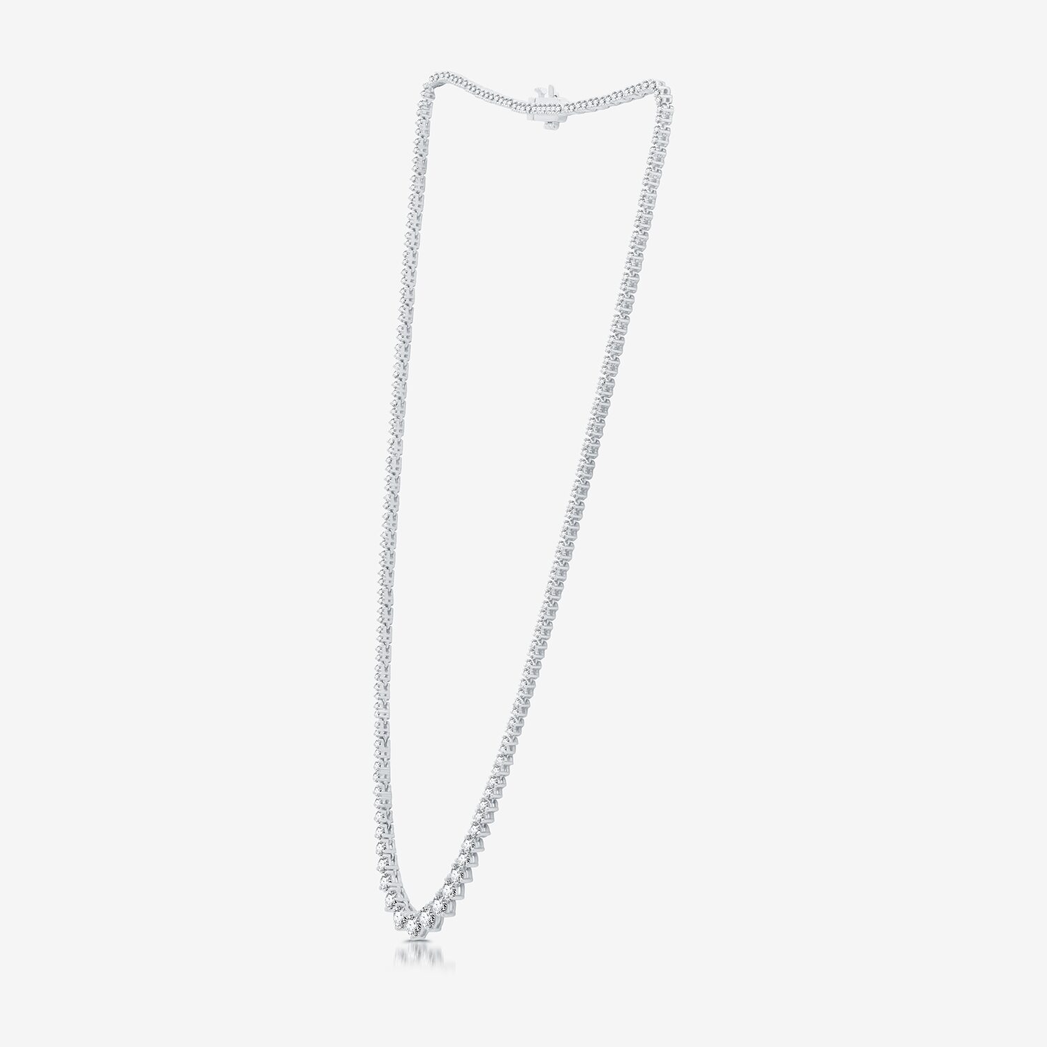H-I / I1) Womens CT. T.W. Lab Grown White Diamond 10K or 14K Yellow Gold Tennis Necklaces