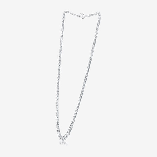 (H-I / I1) Womens 5 CT. T.W. Lab Grown White Diamond 10K or 14K White or Yellow Gold Tennis Necklaces