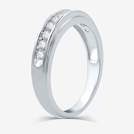 I Said Yes (H-I / I1) 1/3 CT. T.W. Lab Grown White Diamond Sterling Silver or 14K Gold Over Silver Wedding Band