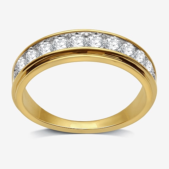 (H-I / I1) 1 CT. T.W. Lab Grown White Diamond 10K Gold Wedding Band