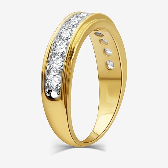(H-I / I1) 1 CT. T.W. Lab Grown White Diamond 10K Gold Wedding Band